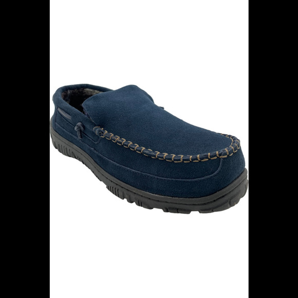 Clarks Other - Clarks Men's Suede Berber Lined Moccasin Slippers Navy - Medium